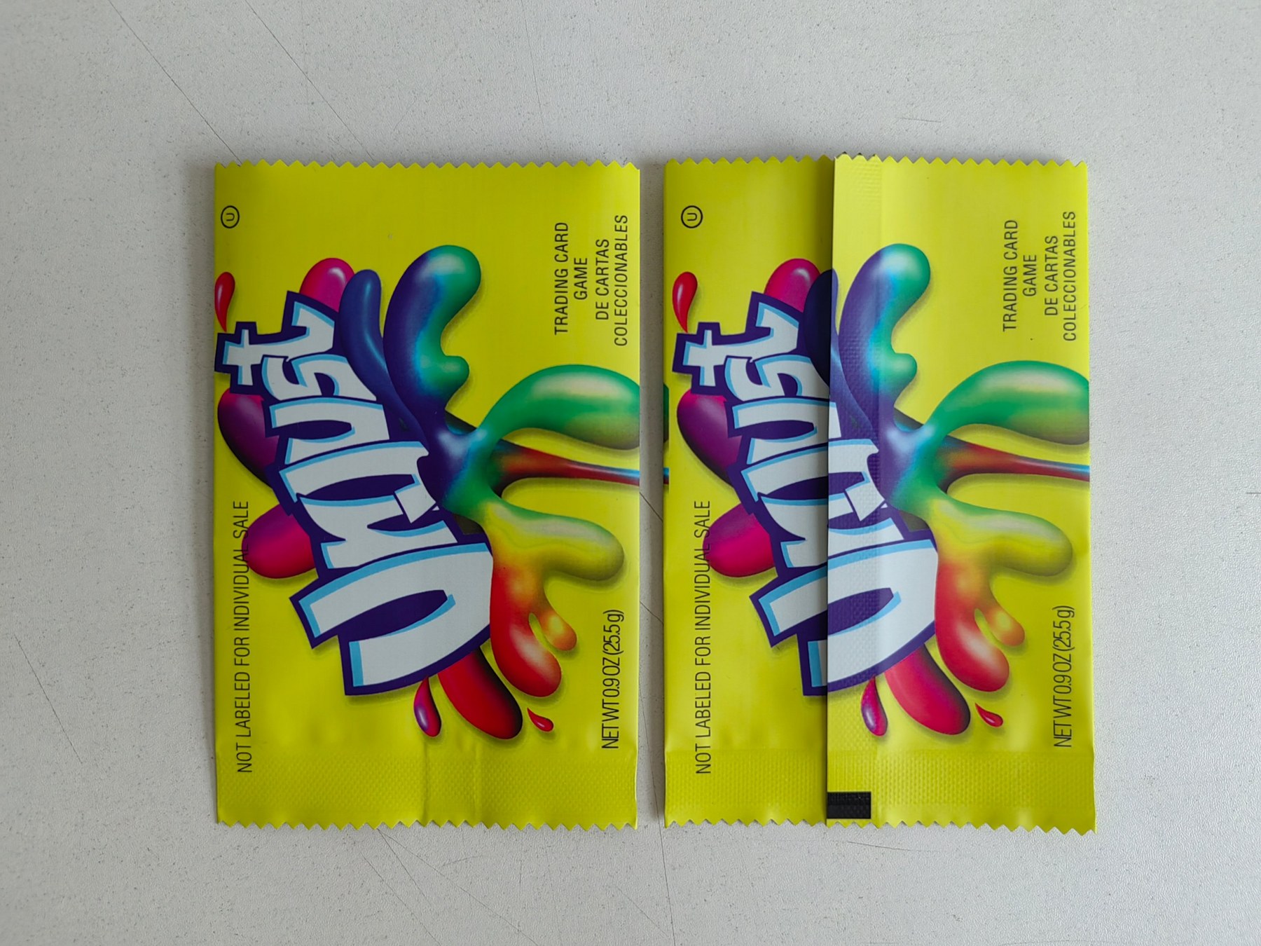 Printed trading card flat sachets produced by SF Packaging